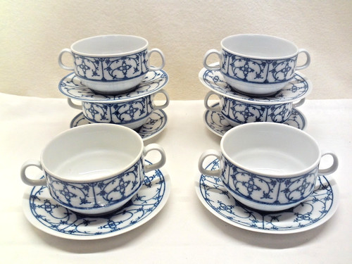 Indisch blau suppentassen - indisch, 6